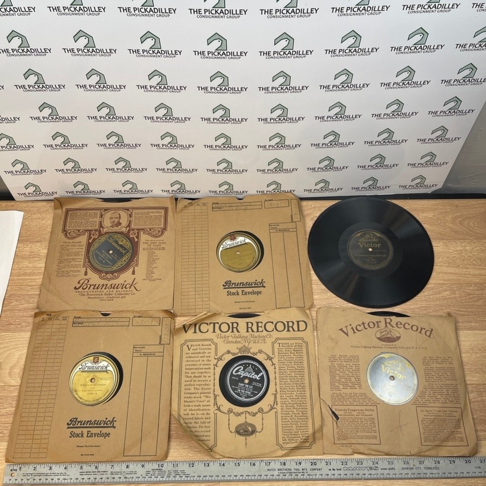 Vintage 78 RPM Record Lot Victor Brunswick Capitol 10 Inch Shellac 6pc Set